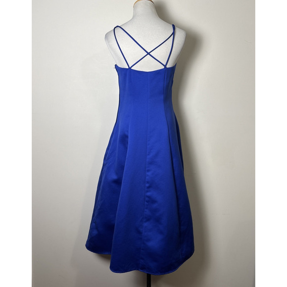 Jump Apparel VTG Y2K Blue Midi Dress Size 7/8 Butterfly Beaded Strappy Princess - Picture 3 of 8